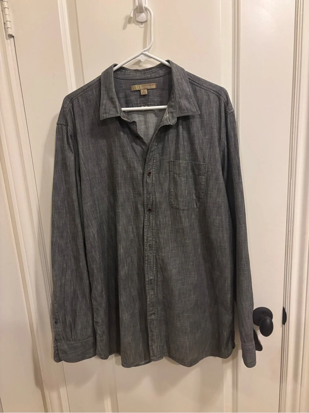 Men’s Banana Republic Heritage charcoal Grey work shirt XL